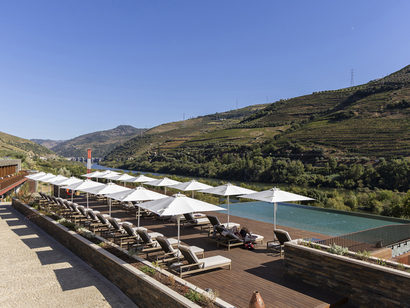 The pool at Torel Quinta da Vacaria overlooking the Douro hills