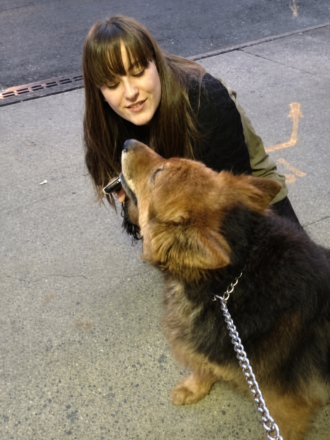 Amanda with Colleen, the shelter dog from our first date