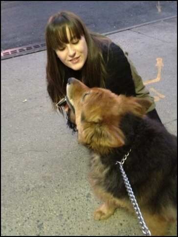 Amanda with Colleen, the shelter dog from our first date